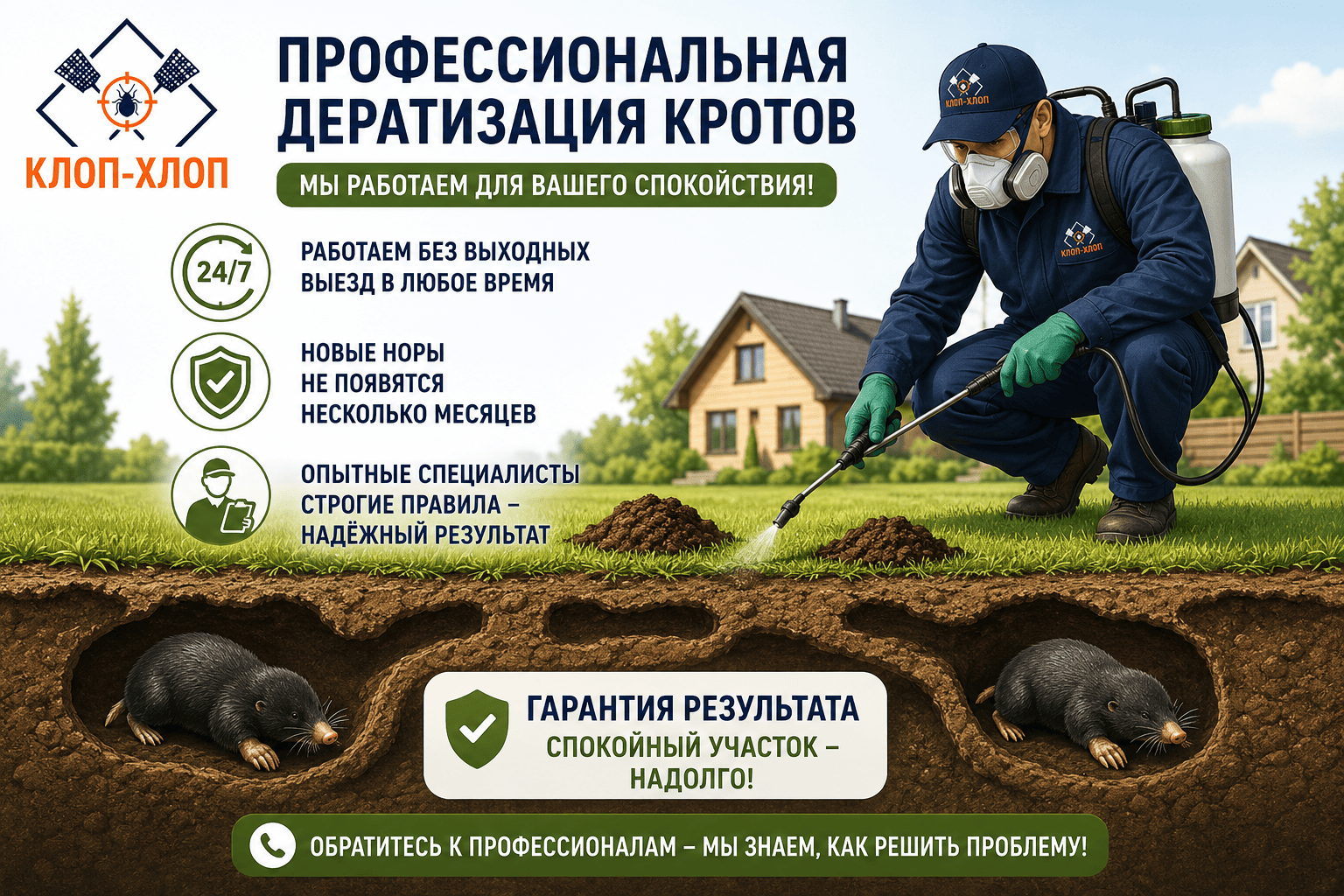 Дератизация от кротов
